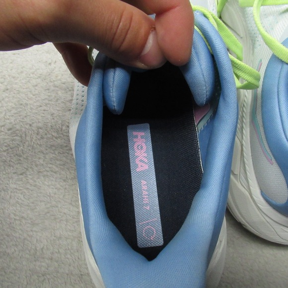 Hoka One One Women 11B Running Shoes White Arahi 7 Gym Light Lace Up Sneakers - Picture 9 of 14